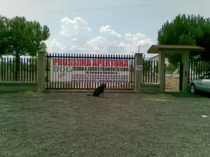 La foto rappresenta l’Entrata della Quarta Sede Dog City Scuola Addestramento Cani di Lorenzo Gnerucci in Abruzzo ad Aielli-Celano (AQ) - www.dogcity.it